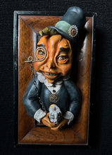 Load image into Gallery viewer, Jovial Jack, the Gentleman of Hollow Harvest One of a Kind Sculptural Wall Piece