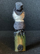 Load image into Gallery viewer, Back view of BW6 Edmund showing patterned waistcoat and artist seal