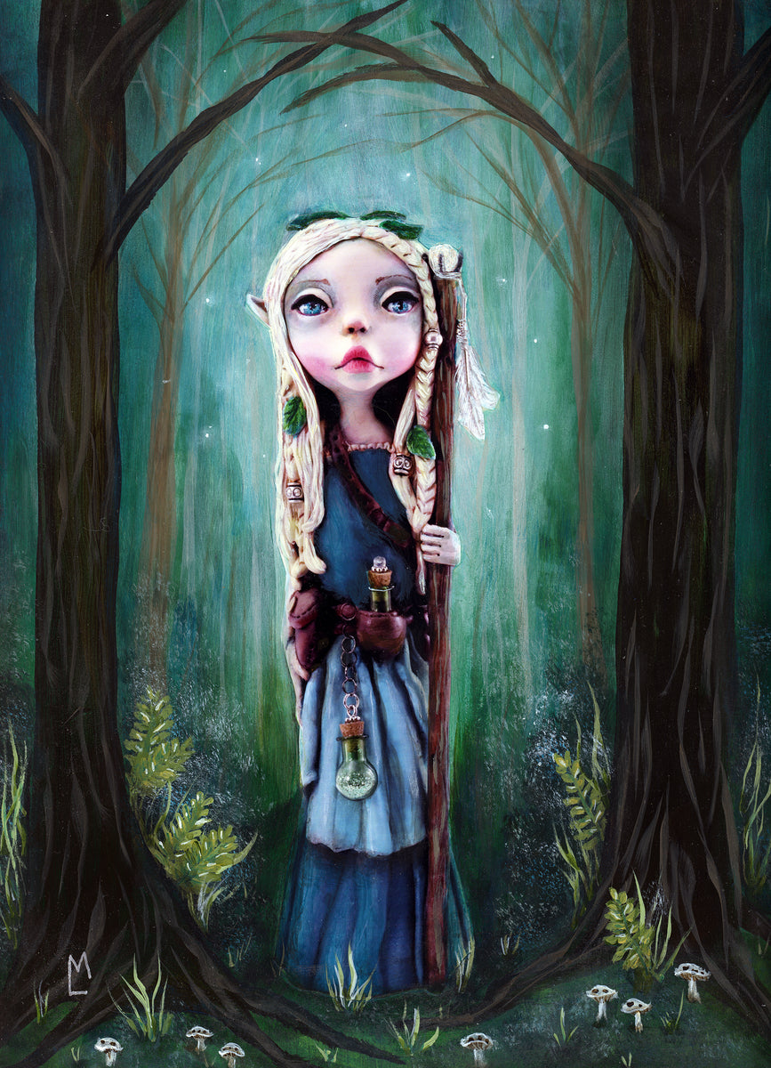 Allura Woodland Fairy Mage Fine Art Fantasy Giclee Print – Michele Lynch