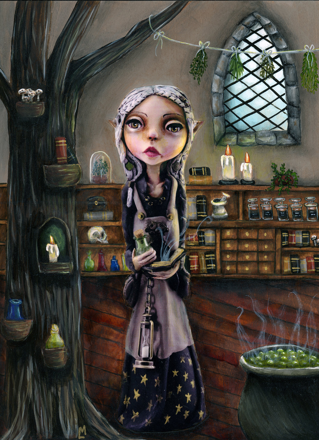 Edifora Fine Art Fairy Mage Alchemist  Giclee Print