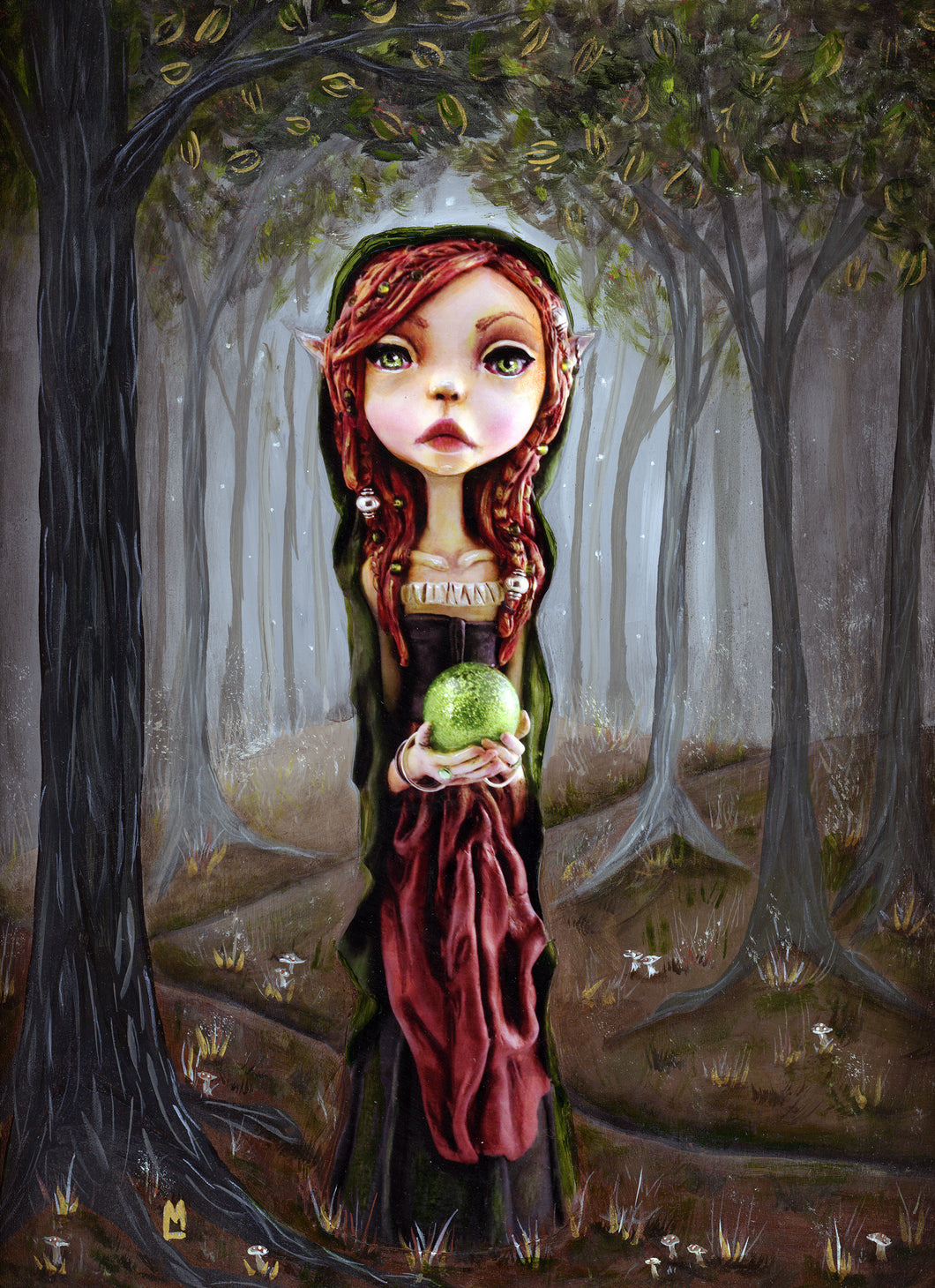 Maeve Woodland Elf Mage Fine Art Fantasy Giclee Print