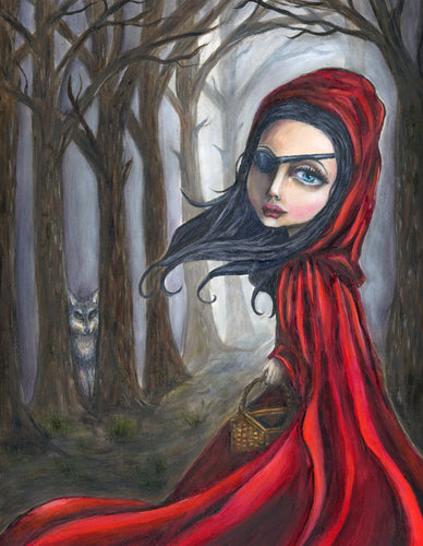 Red Riding Hood Original Oil painting 11x14