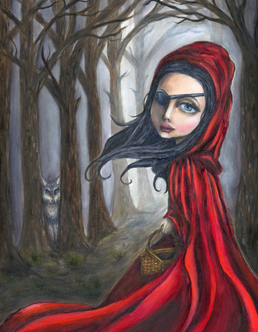 Red Riding Hood Original Oil painting 11x14"