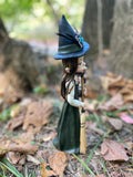 Faery Witch Tinesi with Her Enchanted Broom Fantasy Sculpture